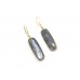 Dangle Earrings 925 Sterling Silver Gold Plated Natural grey sapphire Stone P601